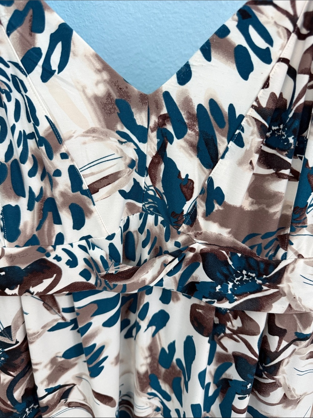 Soma Teal & Brown Floral Print Maxi Dress - Picture 2 of 12